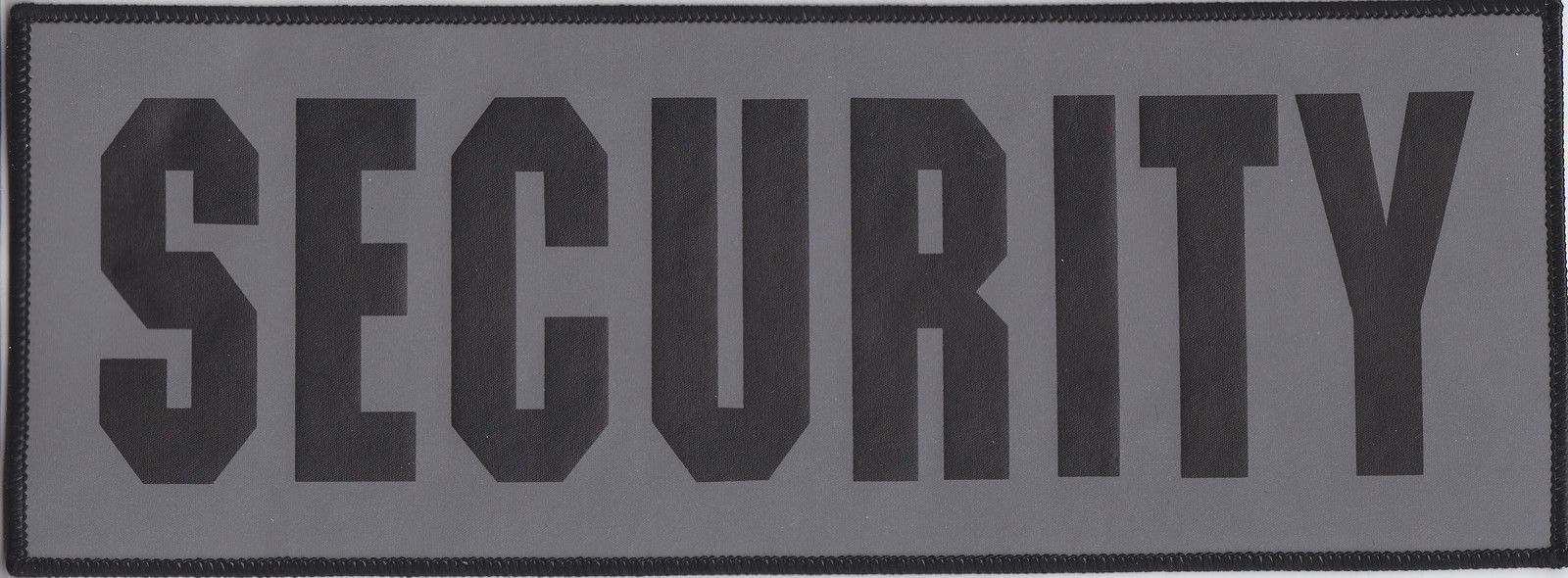 SECURITY Black Silk Screen on Reflective Grey Background Back Panel patch 4 X 11